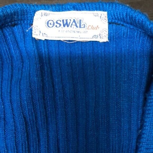 Vtg Oswal Club Woman M/L  Zip Cardigan Wool Sweater - Picture 4 of 7